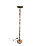 Lampadaire vintage italien relco milano en bois massif sculpt