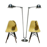 Lampadaire vintage jielde double graphite 6 bras de jean louis domecq france 1960