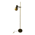 Lampadaire vintage en laiton avec spot orientable
