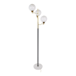 Lampadaire vintage en laiton et verre, annes 1970, italie