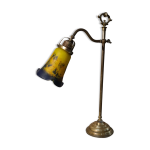Lampe 1900 rglable laiton tulipe pate verre