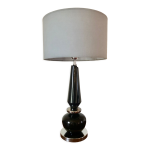 Lampe 1970 verre noir et mtal chrom