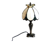 Lampe abat - jour en albtre, lampe bougeoir albtre et laiton