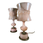Lampes en albtre rose annes 60 (x2)