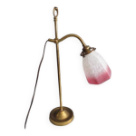 Lampe ancienne laiton et tulipe pate de verre