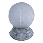 Lampe art déco boule verre pressé moulé Lampe art déco boule verre pressé moulé