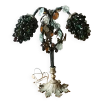 Lampe art dco , grappes de raisins en verres de murano, pied en bronze