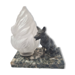 Lampe art deco marbre chien
