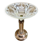 Lampe art dco pied tubes de verre petitot vasque oiseaux signe jean boris lacroix