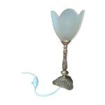 Lampe art dco salon bronze tulipe pte verre orange dp 1122201
