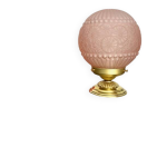 Lampe art déco en verre rose à décor floral Lampe art déco en verre rose à décor floral