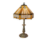 Lampe art nouveau ancienne pied bronze 53x32 verre