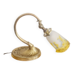 Lampe art nouveau - bronze et pte de verre sign mllerfrres - vers 1910