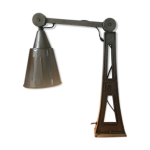 Lampe articulée metal et bois esprit industriel