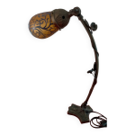 Lampe articule en pte de verre, art nouveau