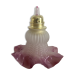 Lampe baladeuse tulipe violette en verre poli et fil torsadé rose fushia Lampe baladeuse tulipe violette en verre poli et fil torsadé rose fushia