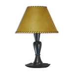 Lampe balustre en faïence émaillée noire lustrée Lampe balustre en faïence émaillée noire lustrée