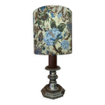 Lampe baroque en mtal, bois et tissu