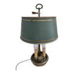 Lampe bouillotte a trois bras en laiton avec habat - jour vert empire