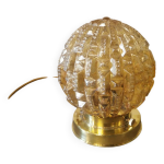 Lampe boule art déco verre et laiton Lampe boule art déco verre et laiton