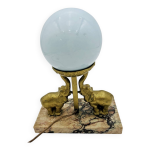 Lampe boule et éléphant art déco sur socle en marbre - 653001 Lampe boule et éléphant art déco sur socle en marbre - 653001