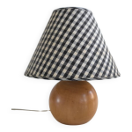 Lampe boule  poser en noyer