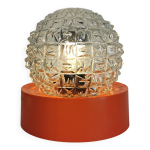 Lampe boule vintage en verre transparent orange Lampe boule vintage en verre transparent orange
