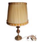 Lampe bronze annes 1960 style louis xv / rocaille avec abat jour - h 60 cm