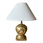 Lampe bronze, cble tissu 2m, abat - jour coton