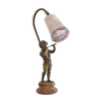 Lampe en bronze  farbel  avec joueur de flute