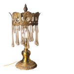 Lampe en bronze et laiton � pampilles en verre, 1960 - 70