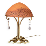 Lampe en bronze et pte de verre sign pierre lucas
