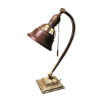 Lampe de bureau art deco en laiton, bronze et cuivre Lampe de bureau art deco en laiton, bronze et cuivre