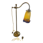 Lampe de bureau art dco en laiton et pte de verre muller frres