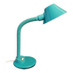 Lampe de bureau articule aluminor verte galet 1970.