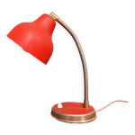 Lampe de bureau articule vintage en mtal laqu rouge, annes 1950