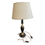 Lampe de bureau cuir et laiton