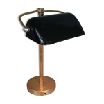 Lampe de bureau dite de banquier fer émaillé laiton et fonte sb Lampe de bureau dite de banquier fer émaillé laiton et fonte sb