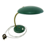 Lampe de bureau ufo en mtal laqu vert et laiton
