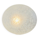 Lampe caillou italienne en verre mouchet� blanc 1980 design vintage