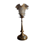 Lampe calice, pied laiton et tulipe verre, 1930 Lampe calice, pied laiton et tulipe verre, 1930