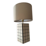 Lampe carrelage mosaque beige et noir