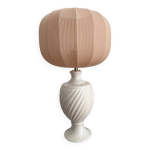 Lampe � poser en c�ramique abat jour pastel