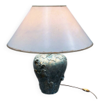 Lampe en céramique française faite à la main avec lierre et grenouilles en glaçure turquoise avec des ... Lampe en céramique française faite à la main avec lierre et grenouilles en glaçure turquoise avec des ...