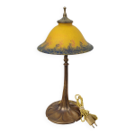 Lampe champignon art de france p�te de verre bronze art nouveau vintage