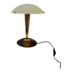 Lampe champignon, luciano cesaro, messing / mat zwarte tafellamp, jaren 90