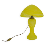 Lampe champignon en p�te de verre jaune style art nouveau