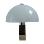 Lampe champignon vintage, base chrome carr moderniste.