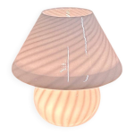Lampe champignon vintage en verre blanc tourbillonnant lampe de table opaline de style italien. 1970