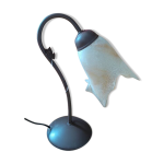 Lampe chevet mtal marron lierre tulipe pte verre